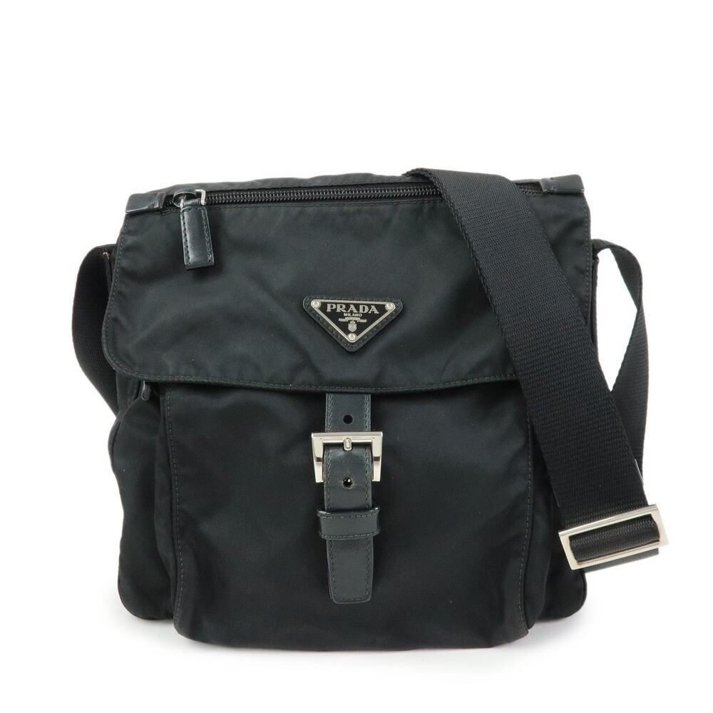 Prada Tessuto Messenger Crossbody Bag Black